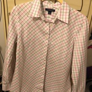 Women’s Lands End,No Iron Long,Sleeve Blouse